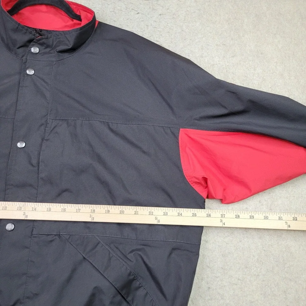 FootJoy DryJoys Golf‎ Jacket Mens Large Black Red Full Zip Performance Vented